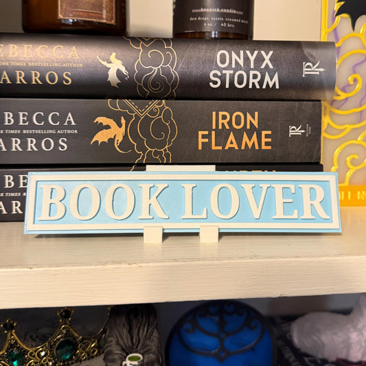 Book Lover Bookshelf Sign | Reader Desk Decor | Bookish Shelf Sitter