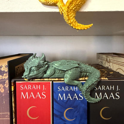 Sleeping Baby Dragon Perchling | Fantasy Bookshelf Decor