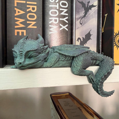 Sleeping Baby Dragon Perchling | Fantasy Bookshelf Decor