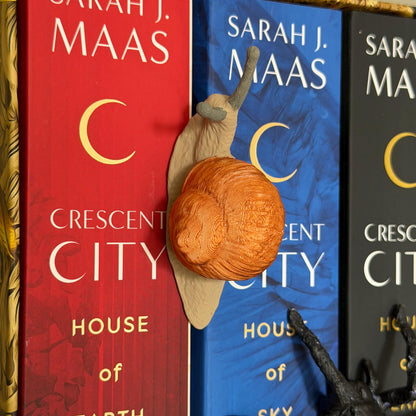 Snail Book Spine Hugger Shelf Decor | Cottagecore Dark Academia Accessory | Magnetic Wall Art