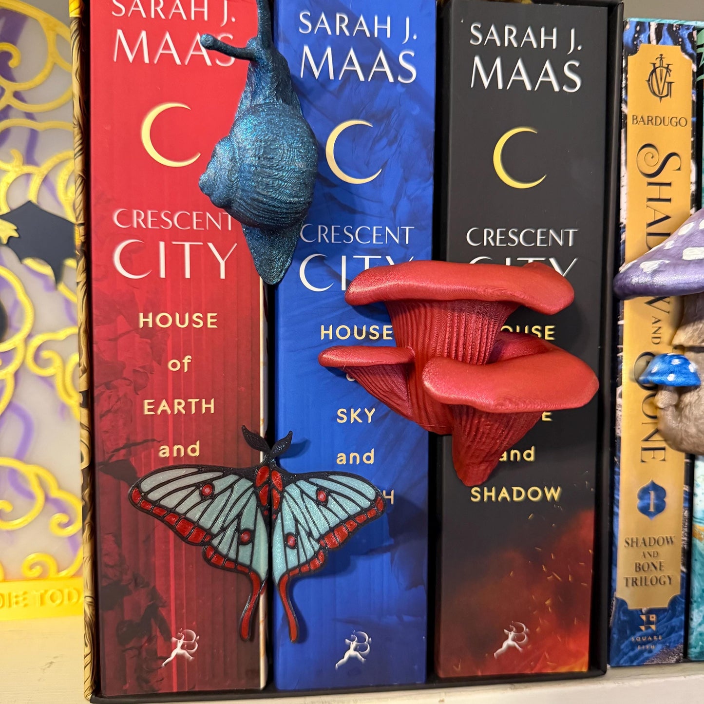 Snail Book Spine Hugger Shelf Decor | Cottagecore Dark Academia Accessory | Magnetic Wall Art