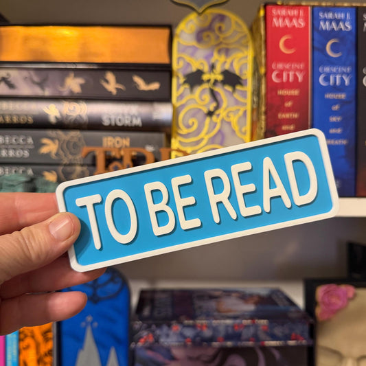To Be Read Sign Shelf Sitter | TBR Bookshelf Decor | Bookish Desk Nameplate