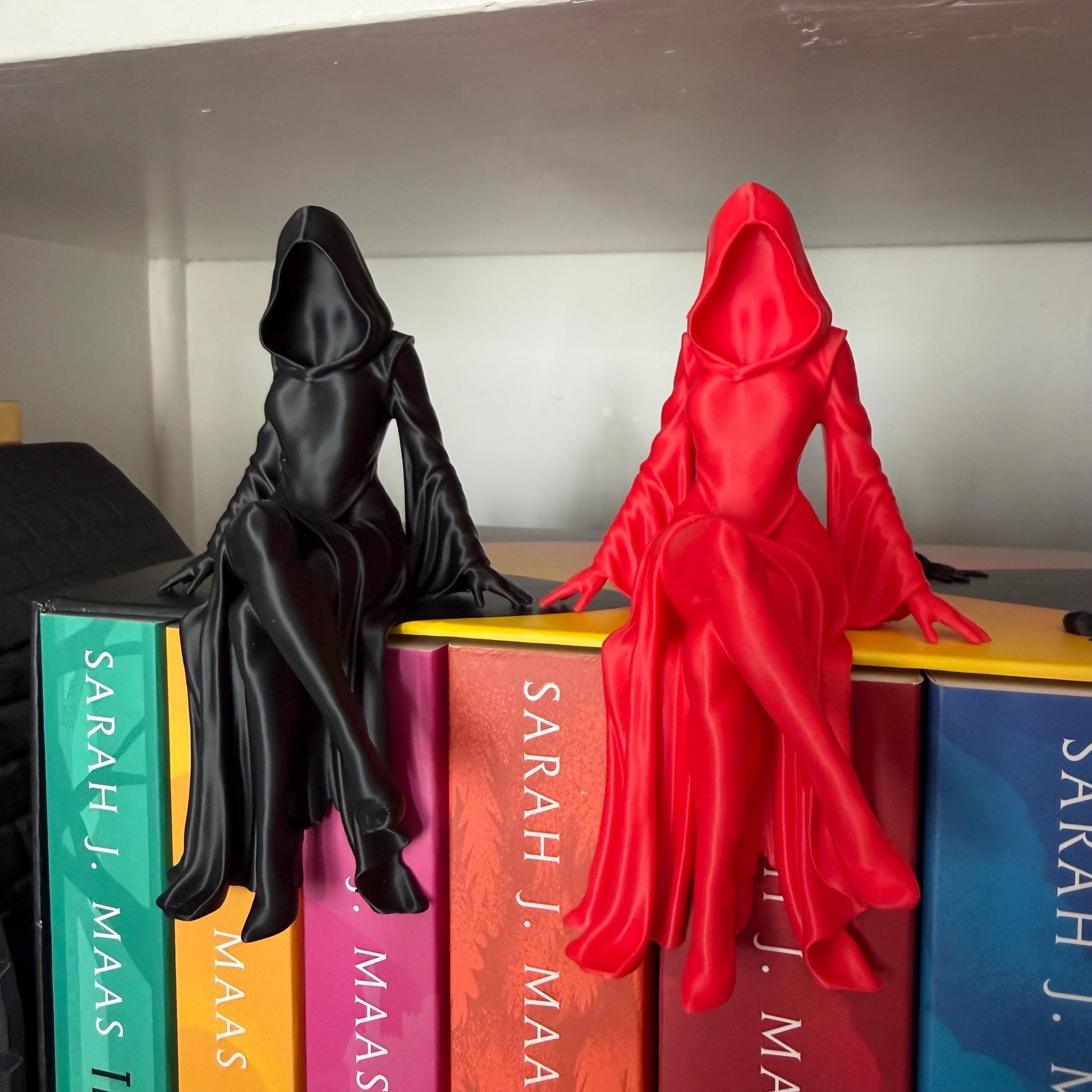 Gothic Female Grim Shelf Sitter | Dark Fantasy Bookshelf Decor