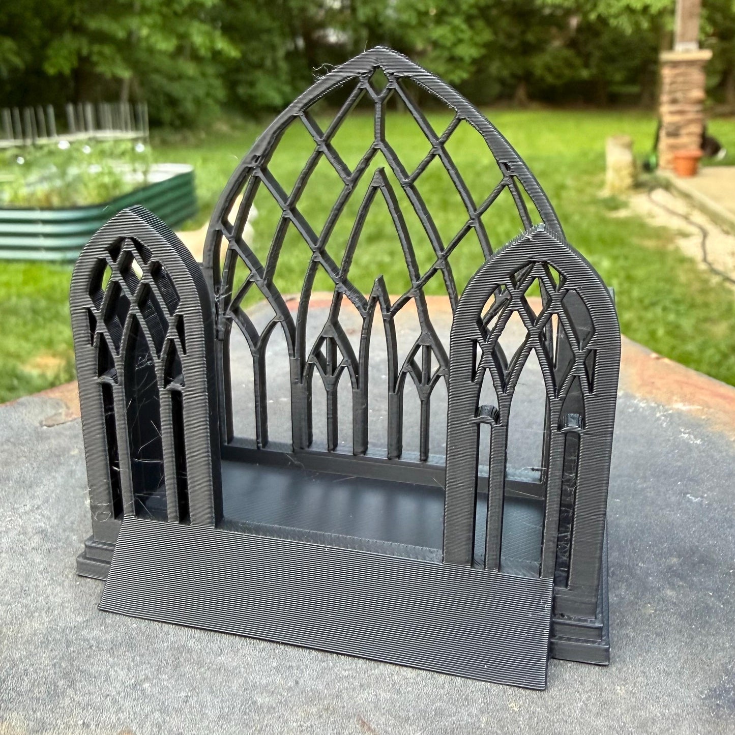 Gothic Cathedral Business Card Holder | Dark Professional Desk Decor | Vendor Market Booth | Custom Card Stand