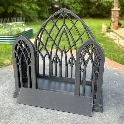 Gothic Cathedral Business Card Holder | Dark Professional Desk Decor | Vendor Market Booth | Custom Card Stand