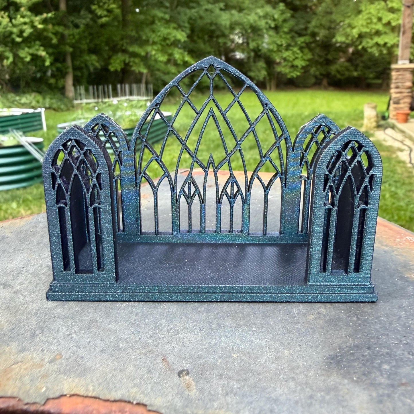 Gothic Cathedral Business Card Holder | Dark Professional Desk Decor | Vendor Market Booth | Custom Card Stand
