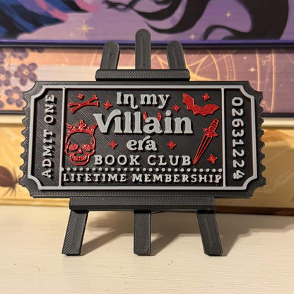 Mafia Romance Book Club Ticket | Dark Romance Bookshelf Decor | Bookish Shelf Sitter