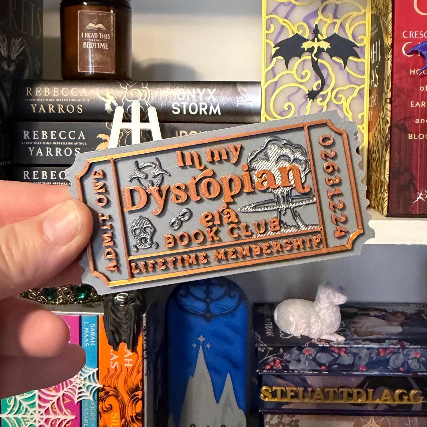 Dystopian Era Book Club Ticket | Post-Apocalyptic Bookshelf Decor | Bookish Shelf Sitter