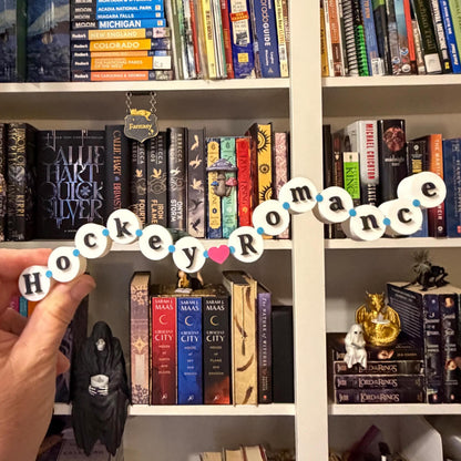 Hockey Romance Friendship Bracelet Sign | Heated Rivalry Inspired Sports Decor | Bookish Shelf Sitter