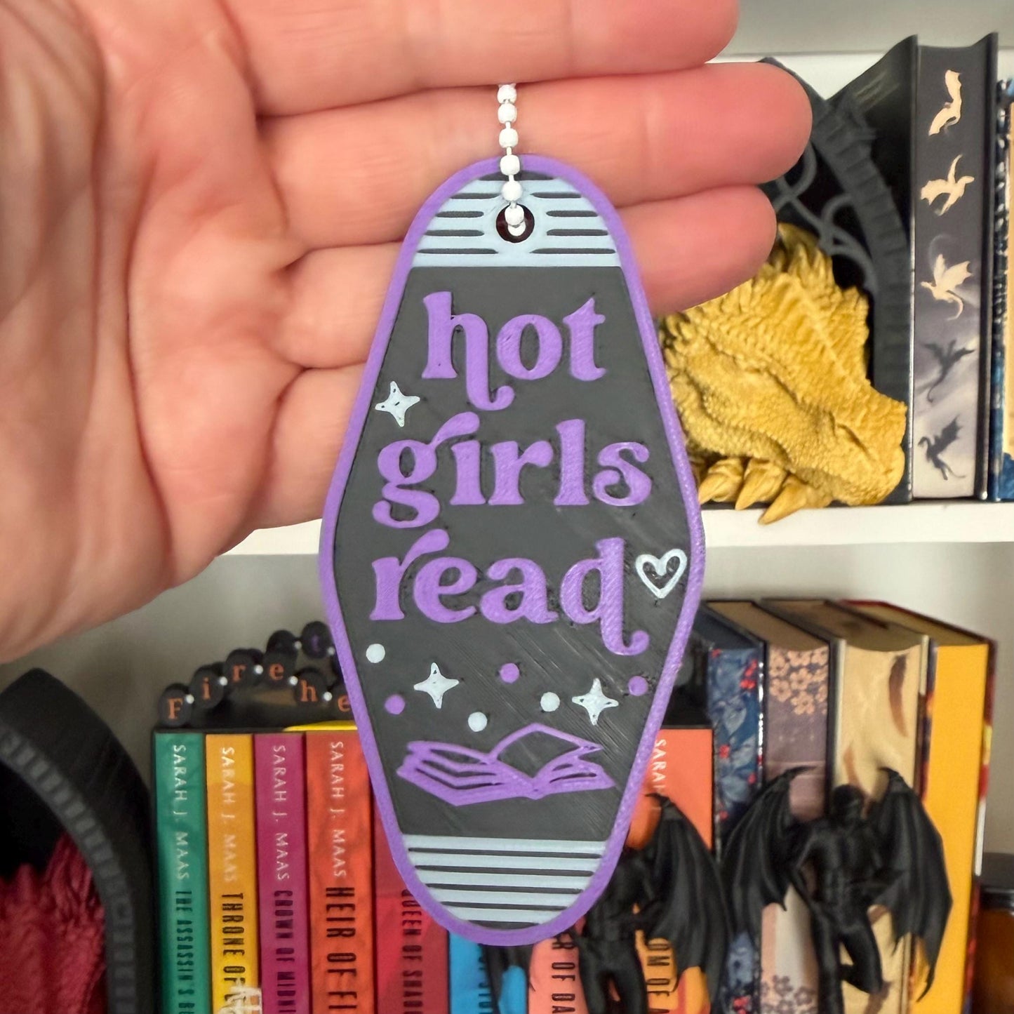 Hot Girls Read Motel Style Keychain