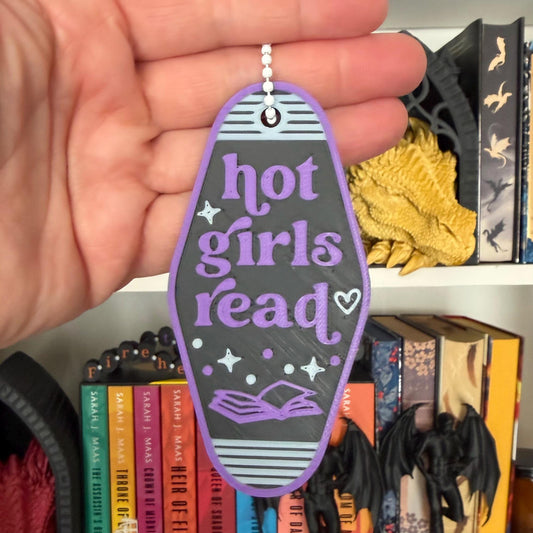 Hot Girls Read Motel Style Keychain