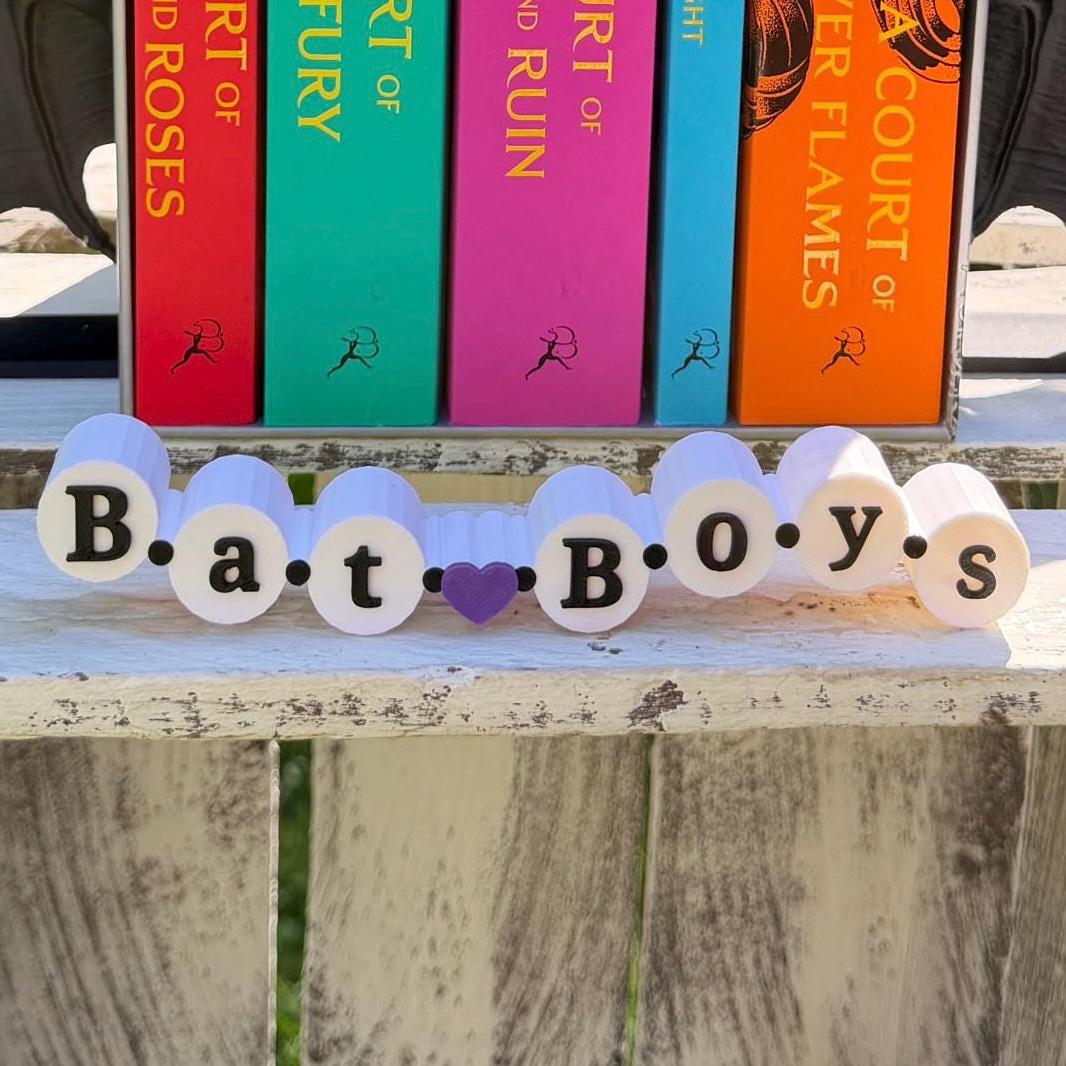 Bat Boys Friendship Bracelet Sign | Fantasy Inspired Bookshelf Sitter