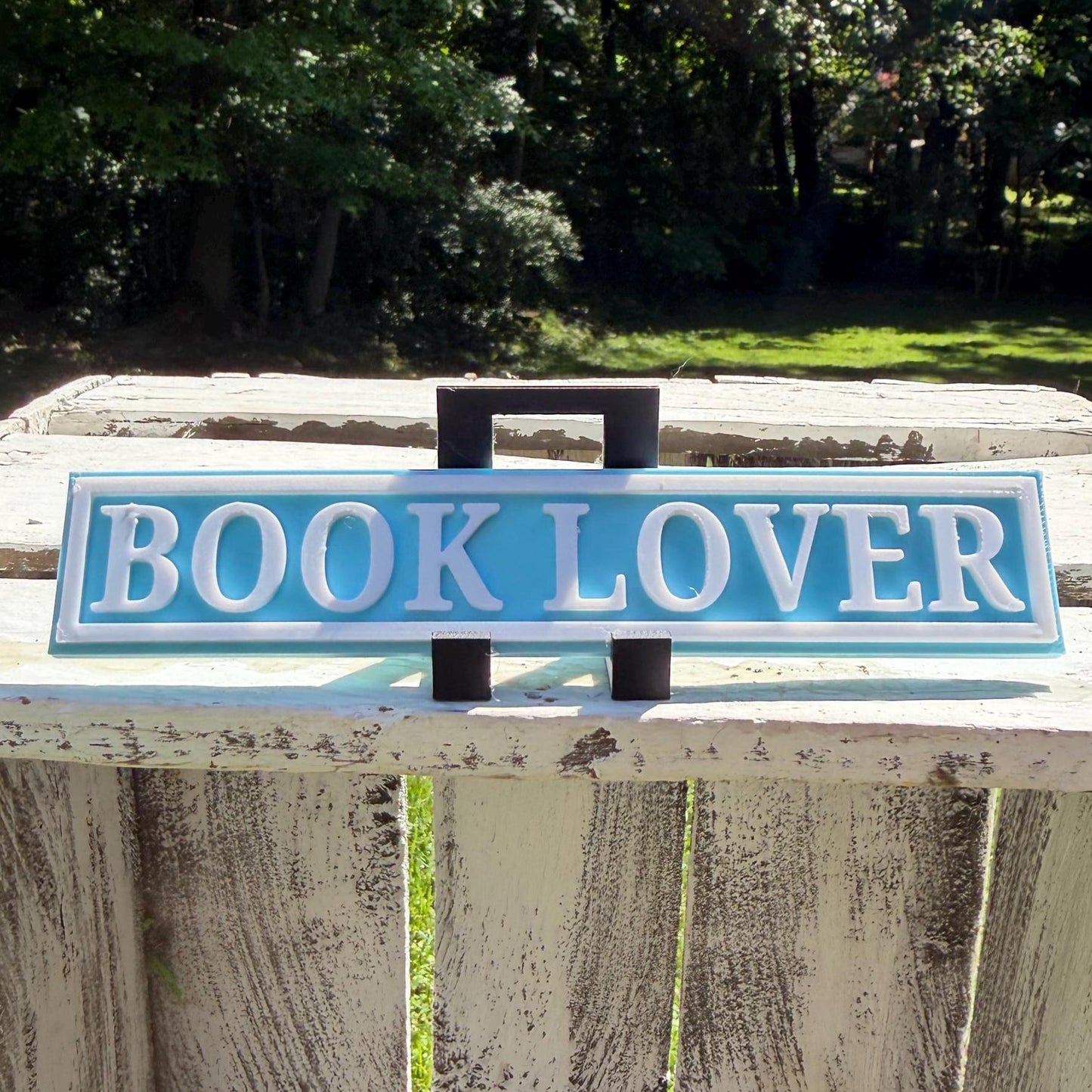 Book Lover Bookshelf Sign | Reader Desk Decor | Bookish Shelf Sitter