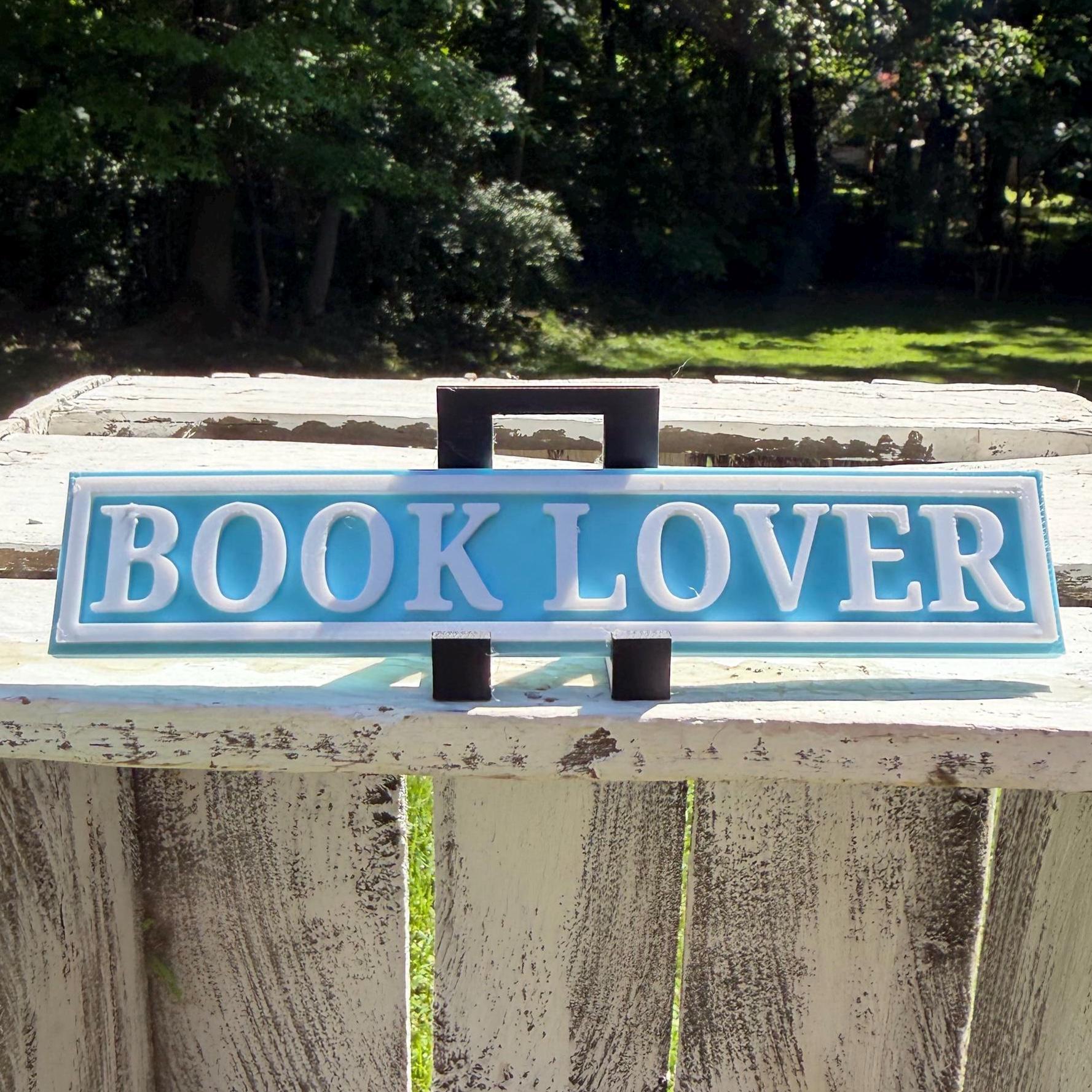 Book Lover Bookshelf Sign | Reader Desk Decor | Bookish Shelf Sitter