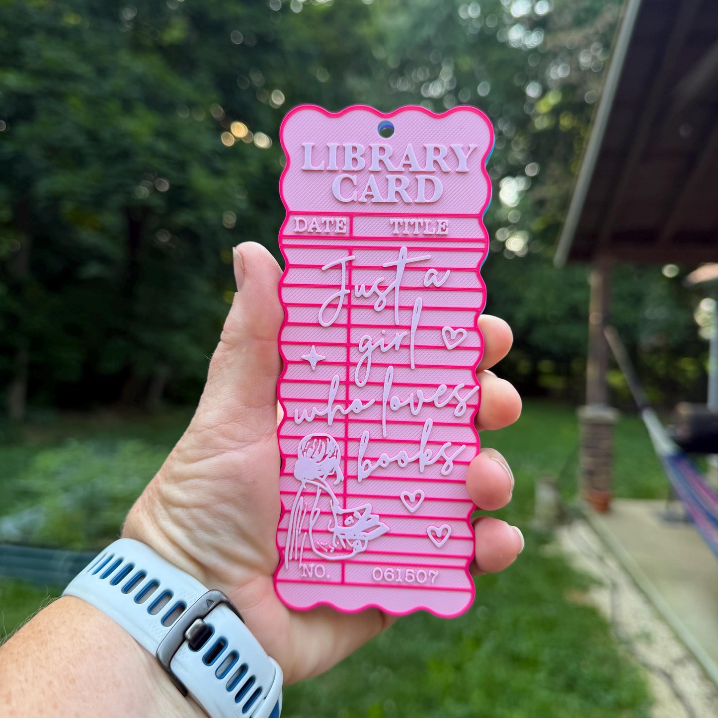Library Card Wavy Bookmark