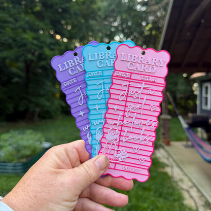 Library Card Wavy Bookmark