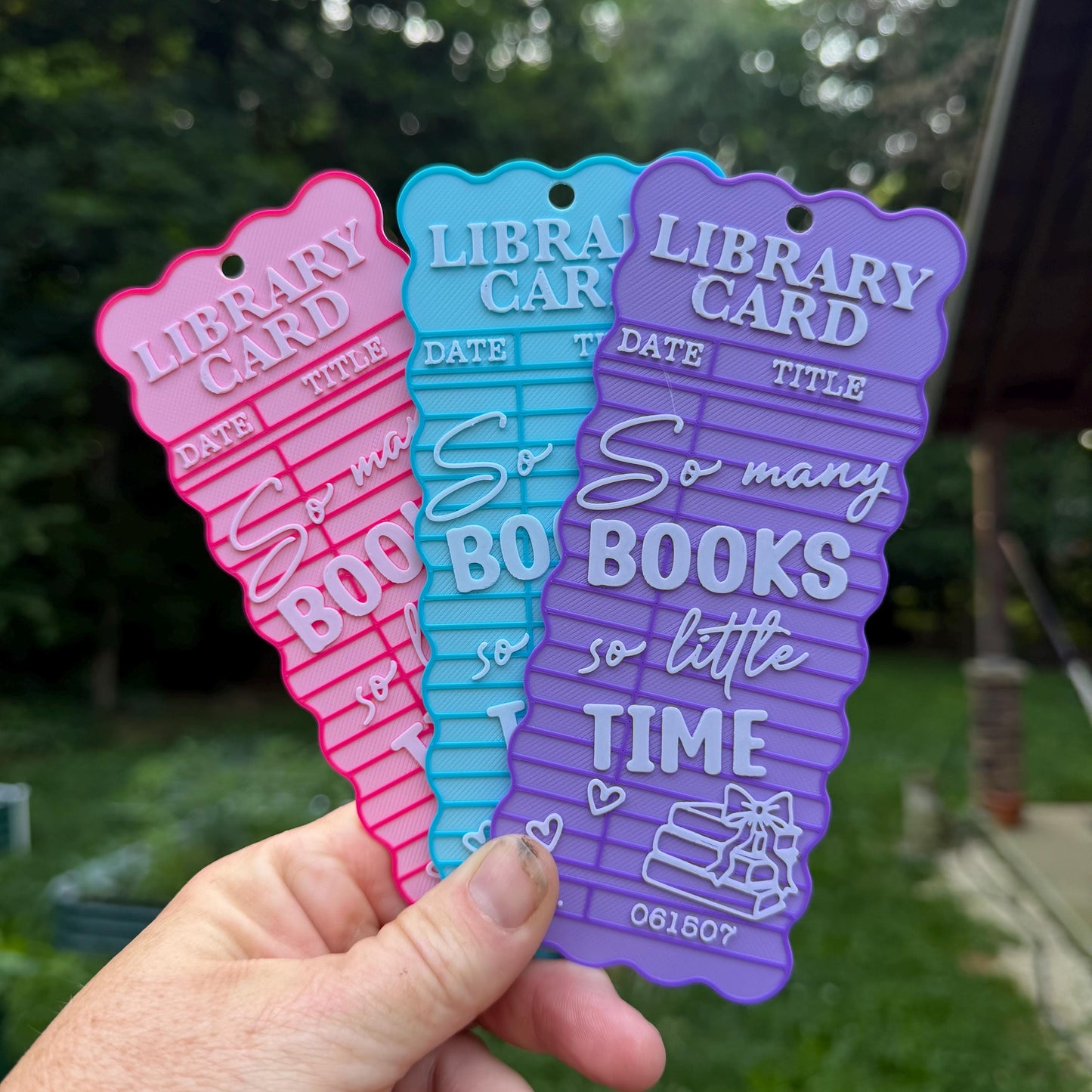 Library Card Wavy Bookmark