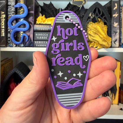 Hot Girls Read Motel Style Keychain