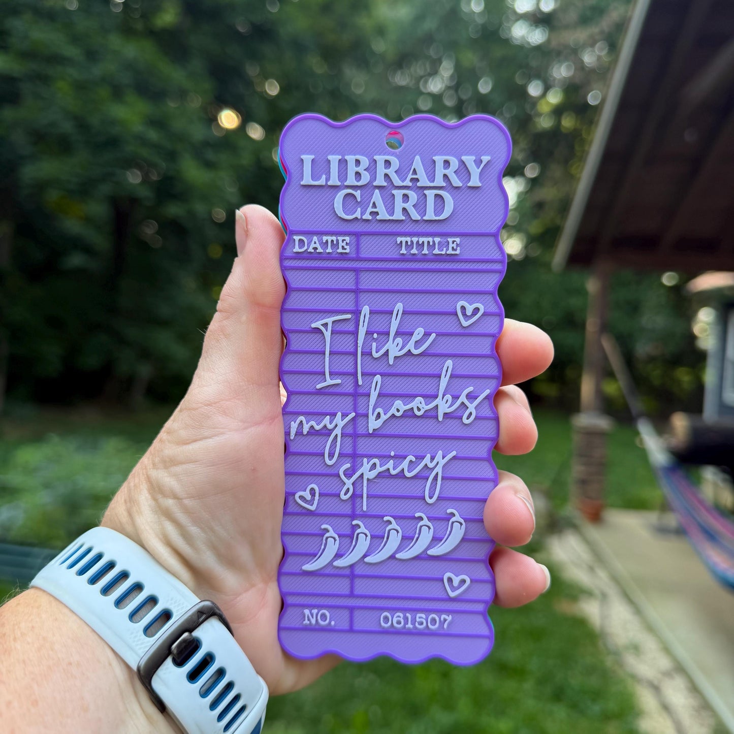 Library Card Wavy Bookmark