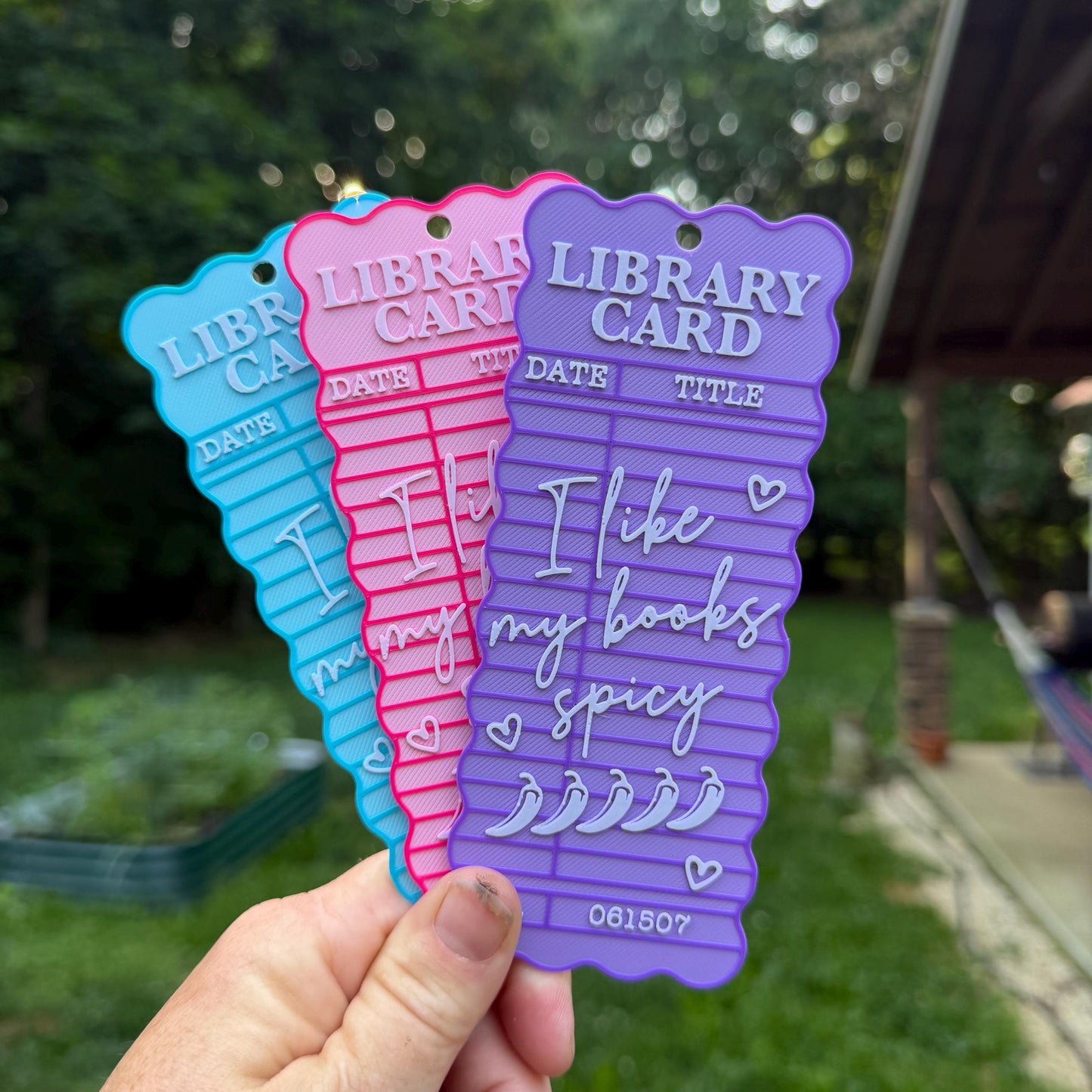 Library Card Wavy Bookmark