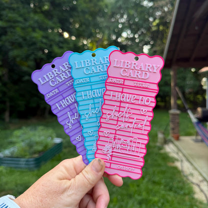 Library Card Wavy Bookmark