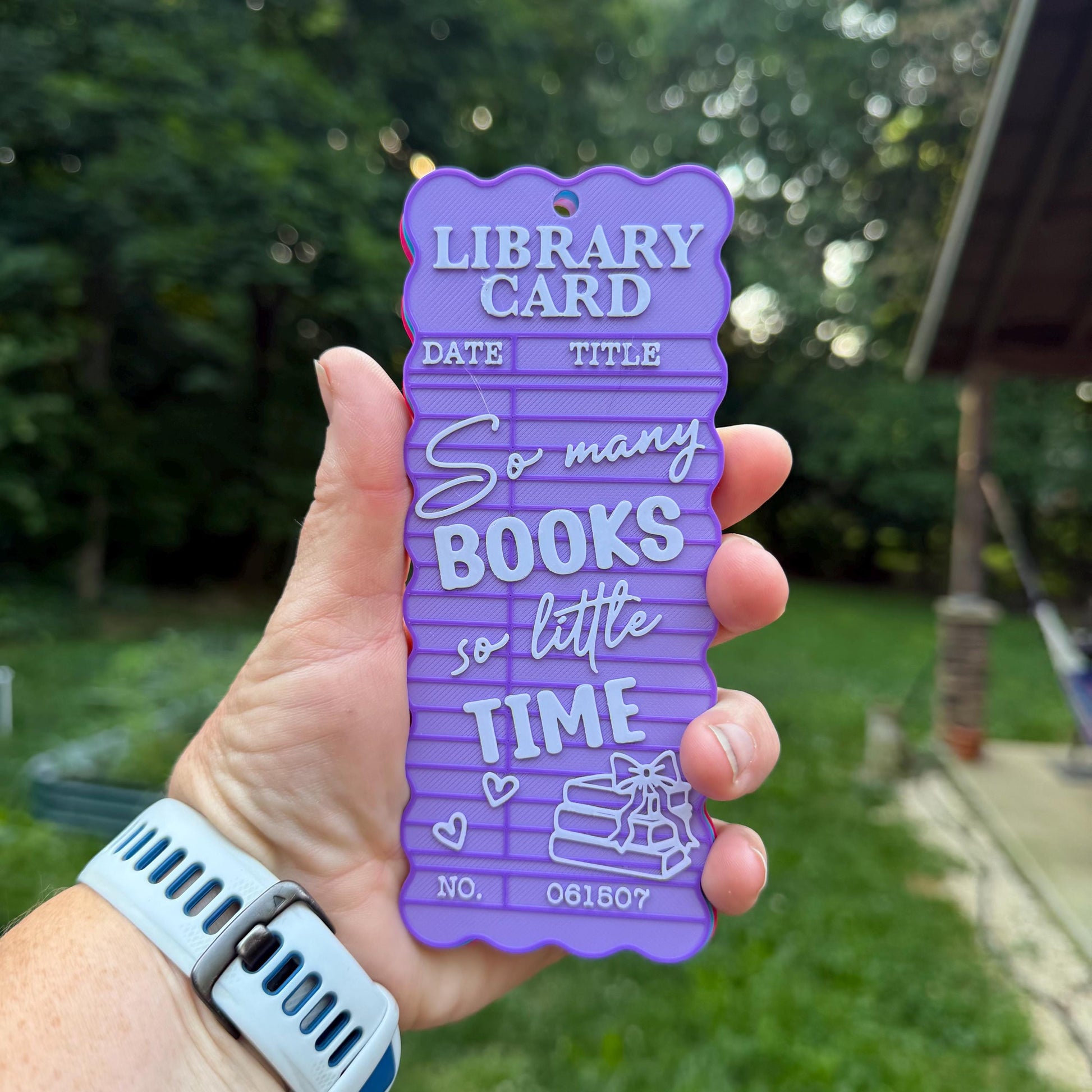 Library Card Wavy Bookmark