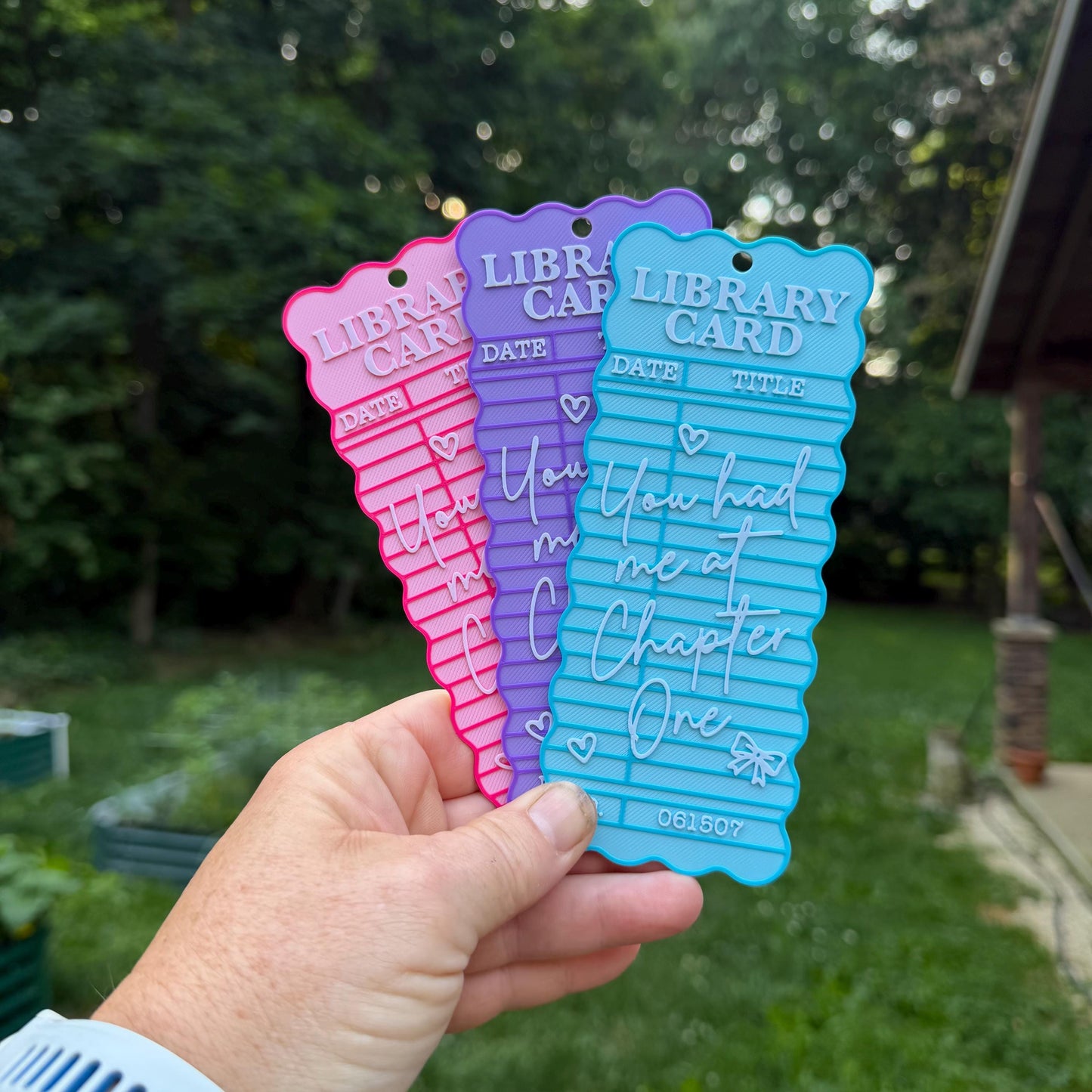 Library Card Wavy Bookmark