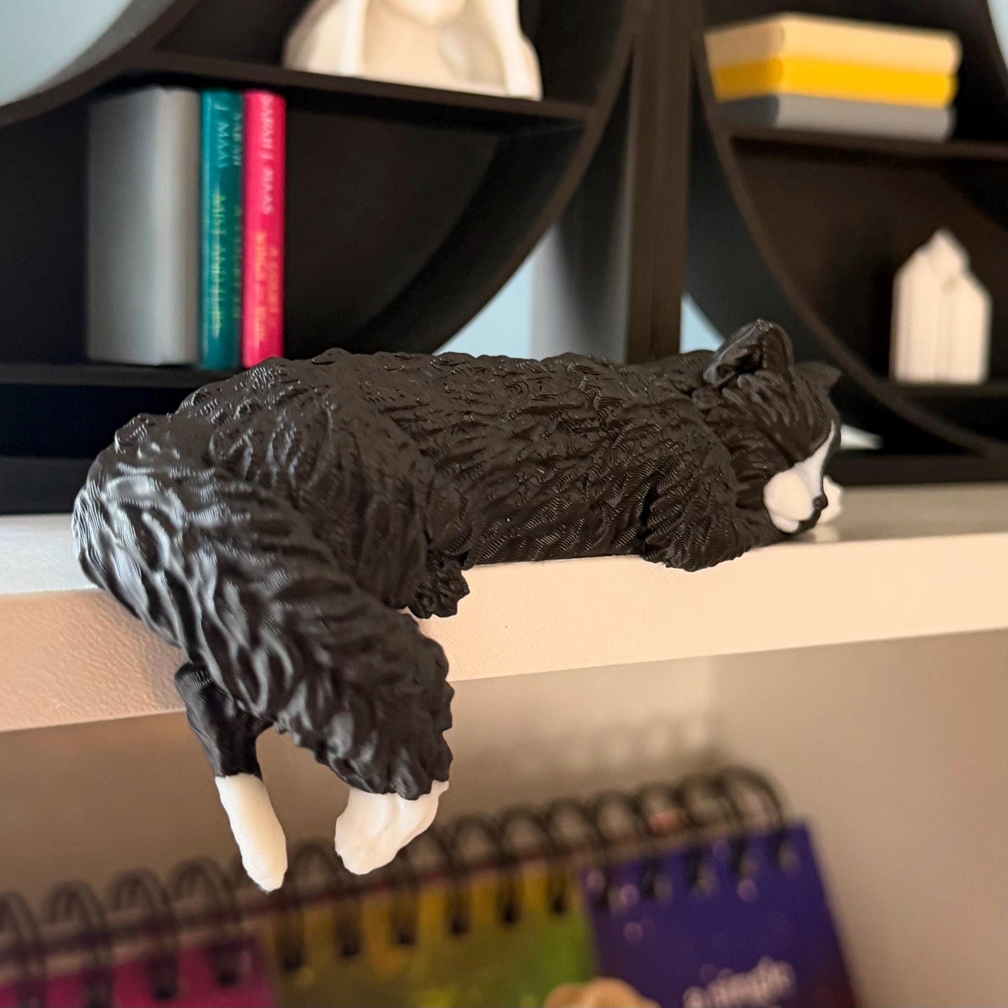Sleeping Cat Perchling Shelf Sitter | Witch Familiar Library Decor | Bookish Pet