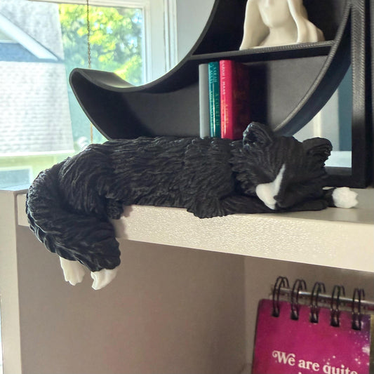 Sleeping Cat Perchling Shelf Sitter | Witch Familiar Library Decor | Bookish Pet