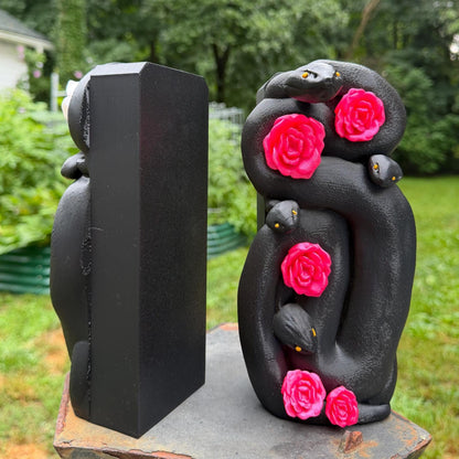 Snake and Floral Gothic Book Nook | Dark Academia Bookshelf Decor | Skull and Serpent | Romantasy