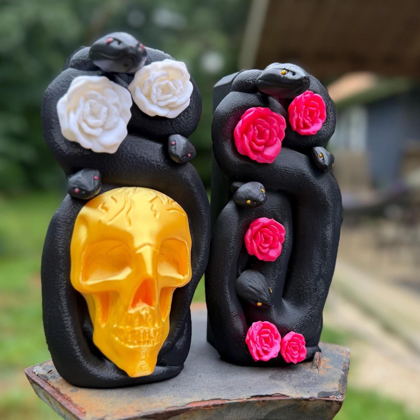 Snake and Floral Gothic Book Nook | Dark Academia Bookshelf Decor | Skull and Serpent | Romantasy