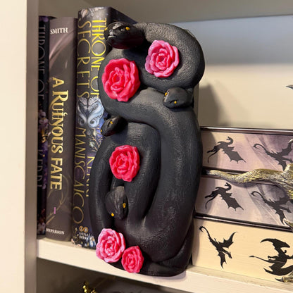 Snake and Floral Gothic Book Nook | Dark Academia Bookshelf Decor | Skull and Serpent | Romantasy