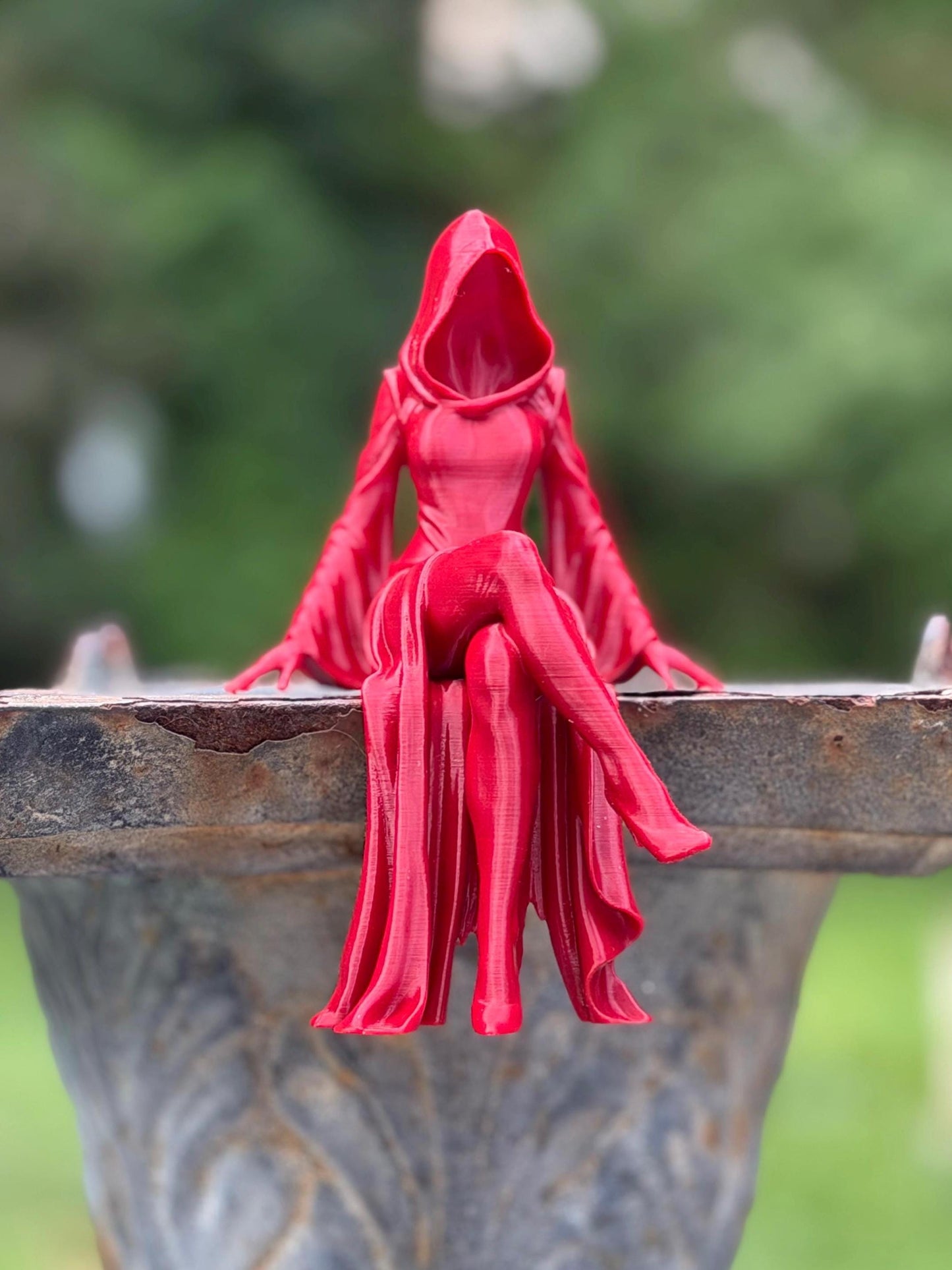 Gothic Female Grim Shelf Sitter | Dark Fantasy Bookshelf Decor
