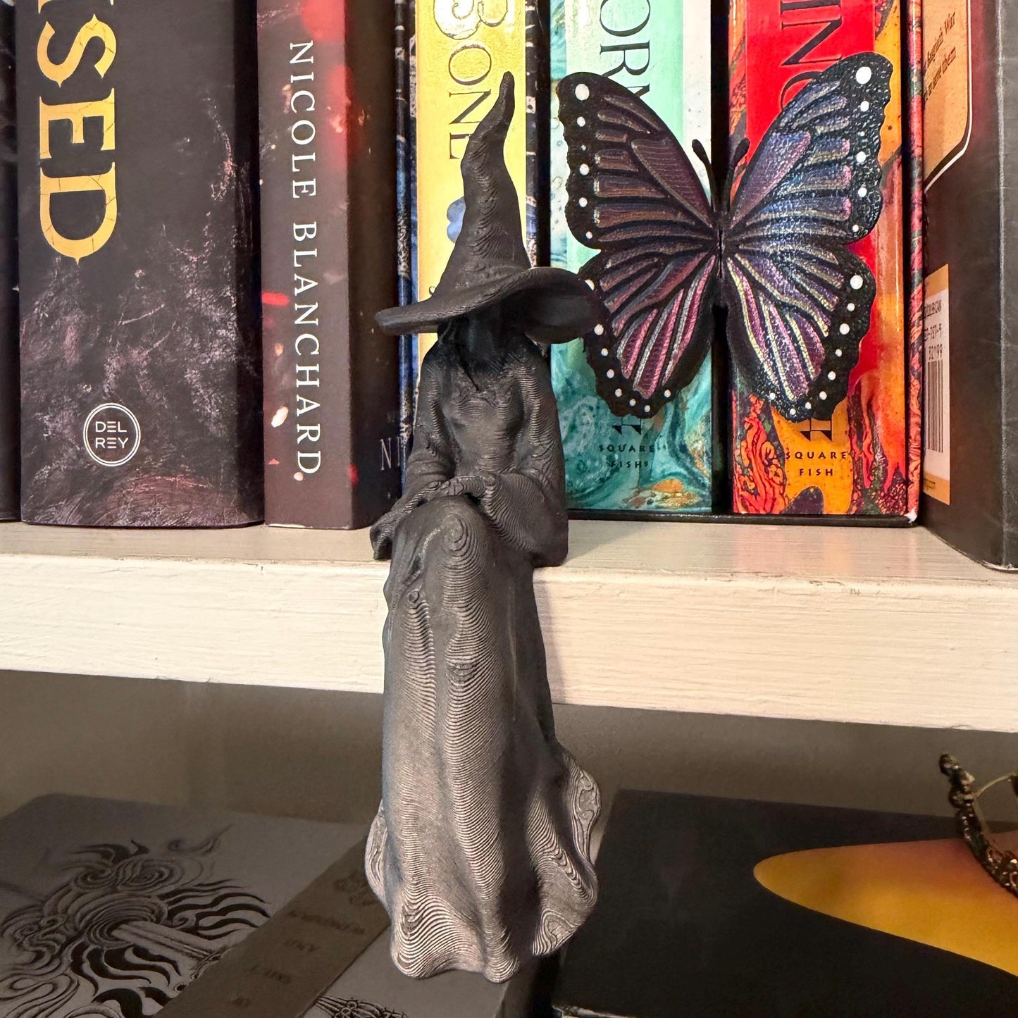Witch Perchling | Shelf Sitter | Macabre Monitor Buddy | Gothic Plant Pal | Dark Academia Accent