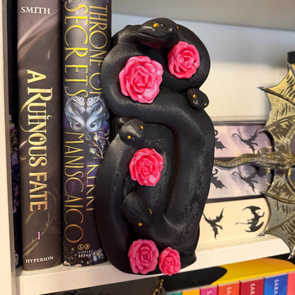 Snake and Floral Gothic Book Nook | Dark Academia Bookshelf Decor | Skull and Serpent | Romantasy