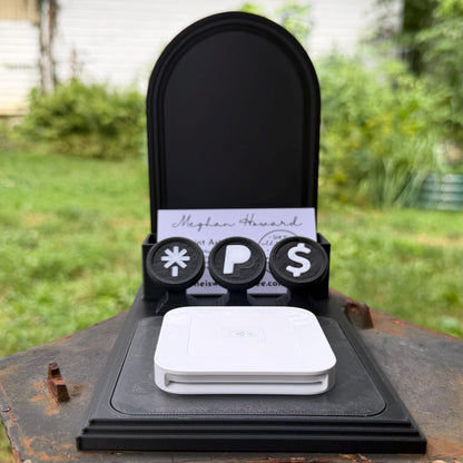 Gothic All-In-One Vendor Stand | Business Card Holder, NFC Tags & Payment Reader | Customizable Display Stand