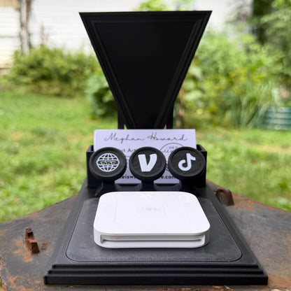 Gothic All-In-One Vendor Stand | Business Card Holder, NFC Tags & Payment Reader | Customizable Display Stand