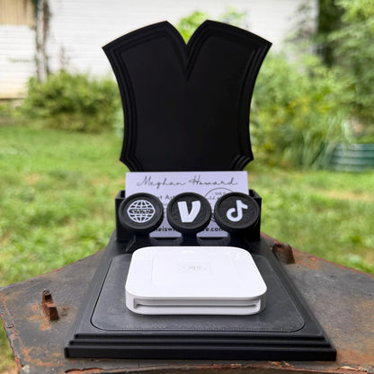 Gothic All-In-One Vendor Stand | Business Card Holder, NFC Tags & Payment Reader | Customizable Display Stand