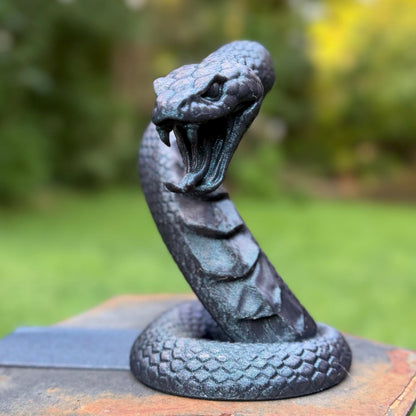 Cobra Bookends | Snake Bookshelf Decor | Dark Academia Reader Gift | Gothic Fantasy Accent | Fierce Serpent Book Holder