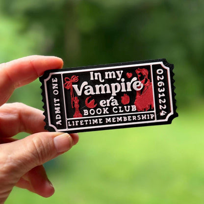 Vampire Romance Book Club Ticket | Dark Romance Bookshelf Decor | Bookish Shelf Sitter