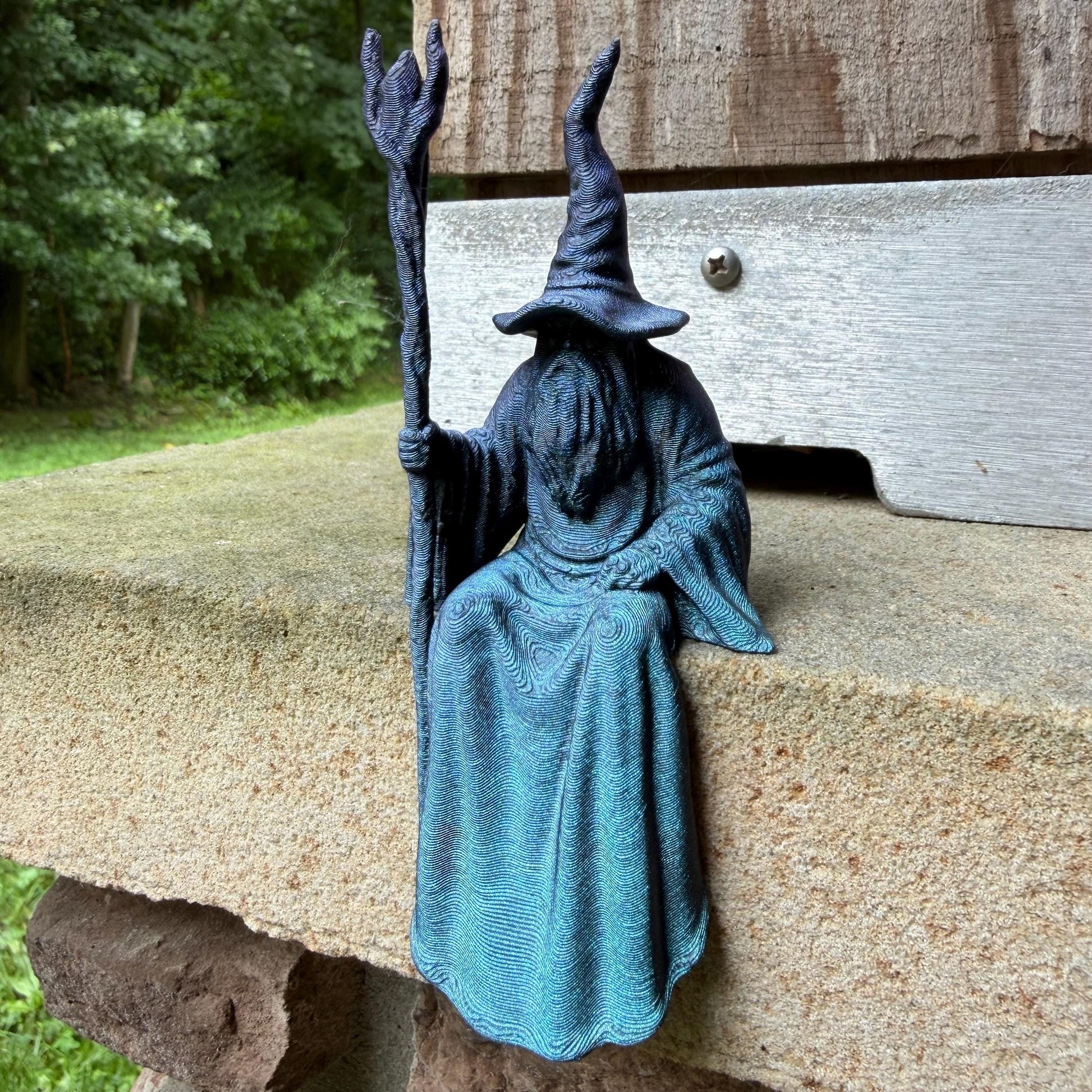 Wizard Perchling | Shelf Sitter | Mystical Monitor Buddy | Gothic Plant Pal | Dark Academia Accent