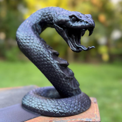 Cobra Bookends | Snake Bookshelf Decor | Dark Academia Reader Gift | Gothic Fantasy Accent | Fierce Serpent Book Holder