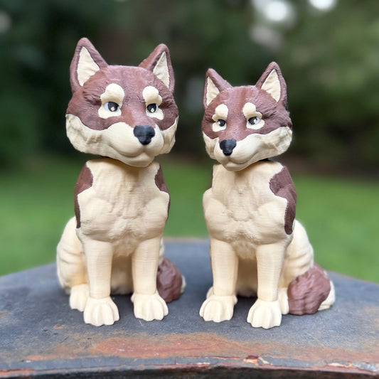 Wolf Bobblehead | Pack Wolf Figurine | Twilight Inspired | Cottagecore Wolf Decor