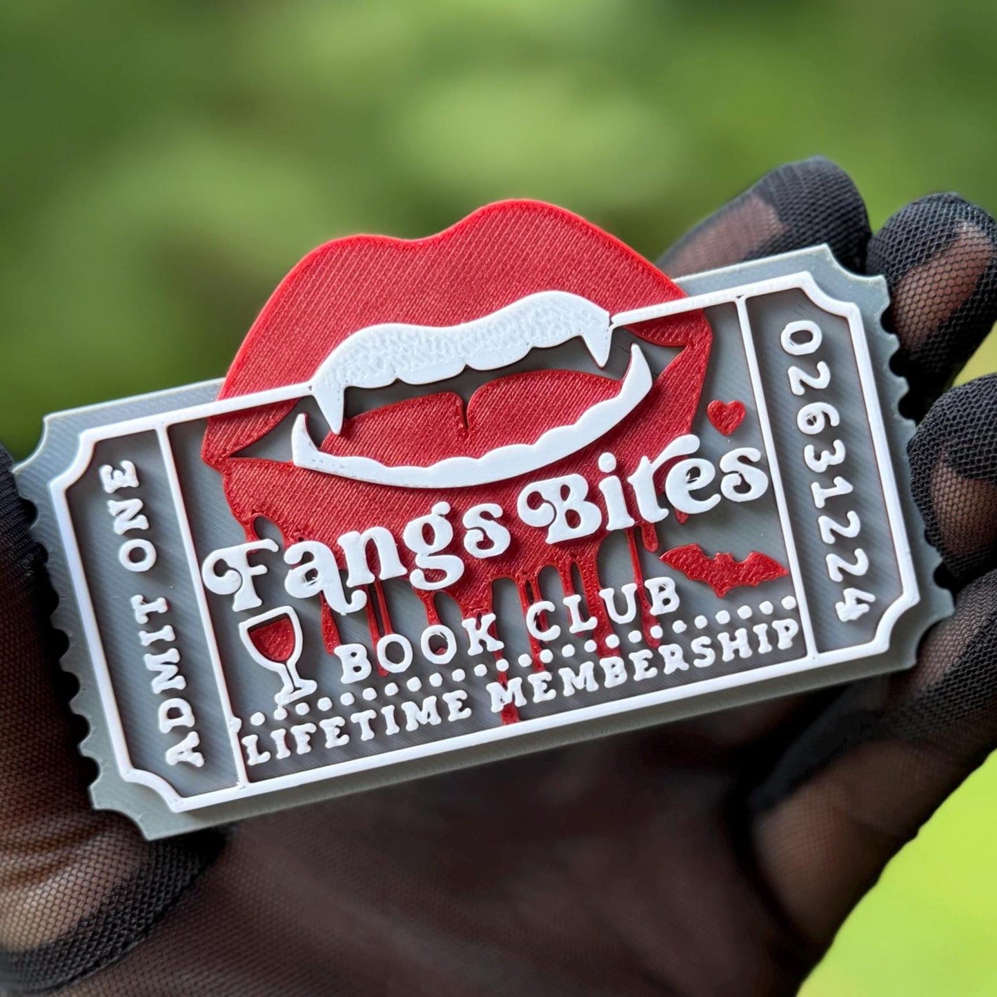 Vampire and Werewolf Book Club Ticket | Twilight Inspired Shelf Sitter | Fangs Bites, Vampire Era, Werewolf Era | Romantasy