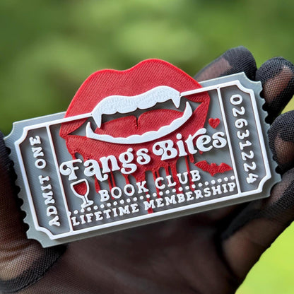 Vampire and Werewolf Book Club Ticket | Twilight Inspired Shelf Sitter | Fangs Bites, Vampire Era, Werewolf Era | Romantasy
