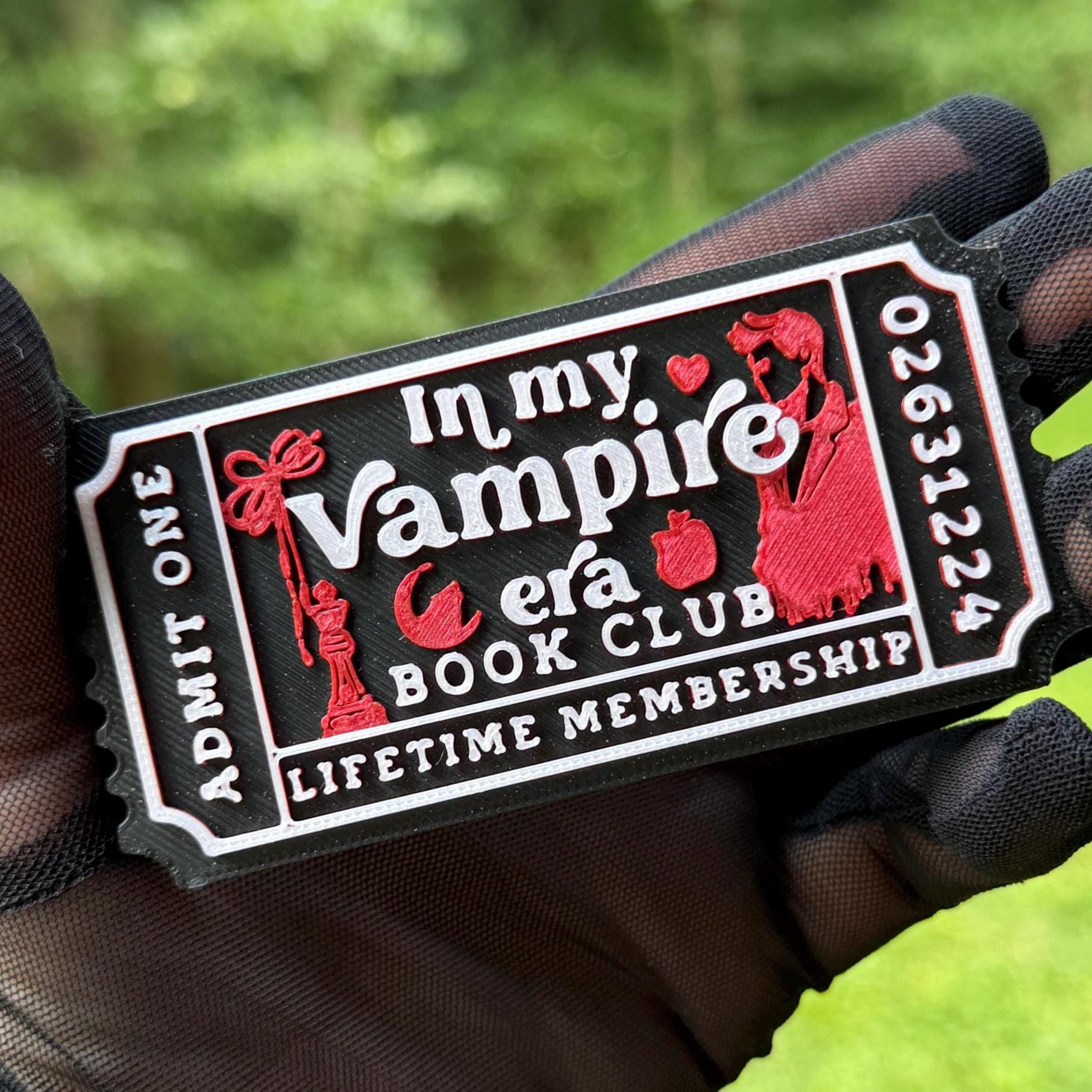 Vampire and Werewolf Book Club Ticket | Twilight Inspired Shelf Sitter | Fangs Bites, Vampire Era, Werewolf Era | Romantasy