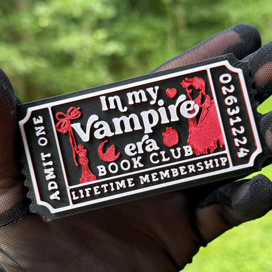 Vampire and Werewolf Book Club Ticket | Twilight Inspired Shelf Sitter | Fangs Bites, Vampire Era, Werewolf Era | Romantasy