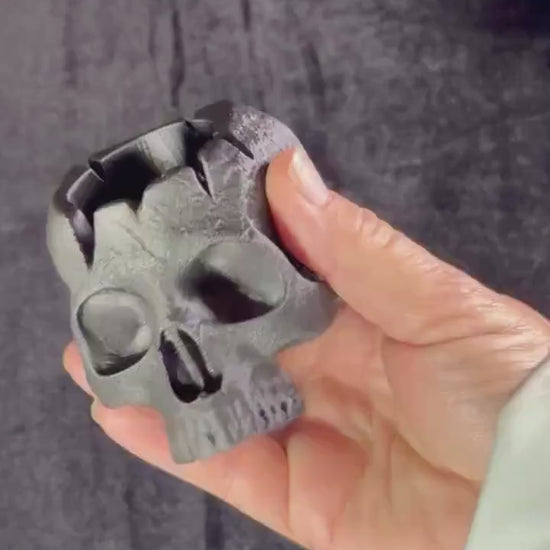 Gothic Skull Tealight Holder | Dark Academia Bookshelf Decor