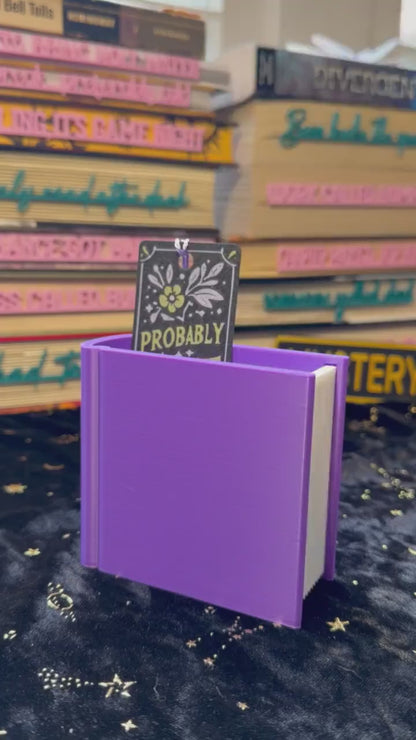 Book Shaped Bookmark Holder | 3D Printed Library Accessory | Desk Decor for Readers