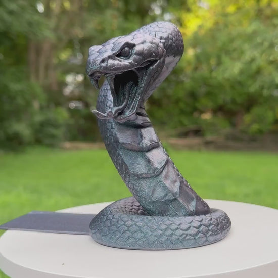 Cobra Bookends | Snake Bookshelf Decor | Dark Academia Reader Gift | Gothic Fantasy Accent | Fierce Serpent Book Holder